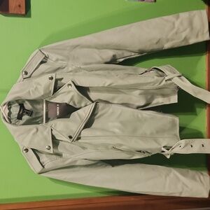 Mint Green Faux Leather Jacket